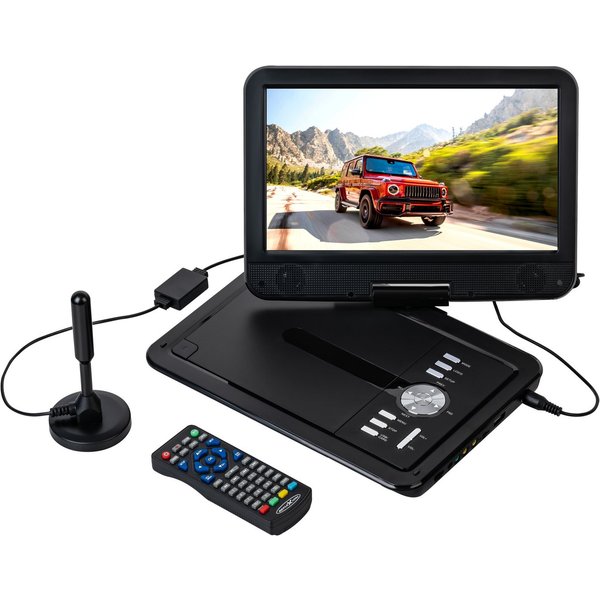 Reflexion DVD1025 Portabler DVD-Player (DVB-T2 HD Tuner, integrierter Akku, 12V Auto Adpater, PVR-Aufzeichnung)