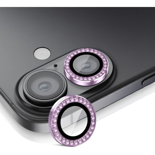 Tec-Expert Kameraschutzglas 9H Kameraglas Set Helles Violett mit Schmuckstein für Apple iPhone 17 für Apple iPhone 17, Linsenschutzglas Set, 1 Stück, Kameraschu