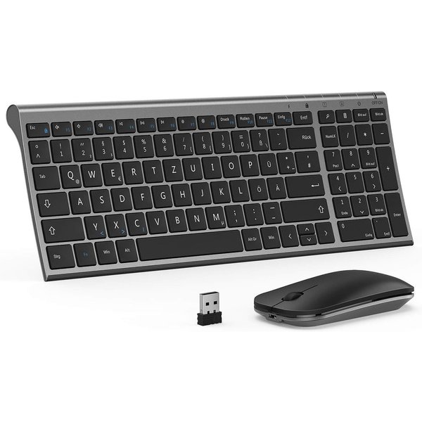 Seenda WGJP-031B Kleine Tastatur Maus Set 80%, QWERTZ, 2,4 GHz, Ziffernblock Tastatur- und Maus-Set, (2 St), für kompatible Geräte mit USB-A-Anschluss