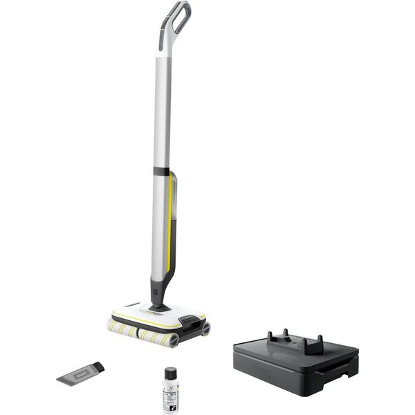 KÄRCHER Hartbodenreiniger FC 7 CORDLESS, kabelloser Bodenreiniger mit 4 rotierenden Mikrofaserwalzen