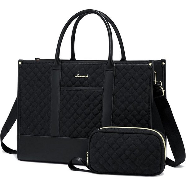 LuxusKollektion Laptoptasche Laptoptasche Damen 15,6 Zoll wasserdicht Business Aktentasche Schwarz