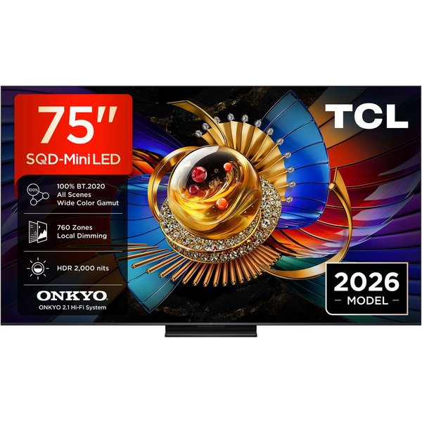 TCL 75Q7D ProX1 QLED Mini LED-Fernseher (189 cm/75 Zoll, 4K Ultra HD, Google TV, SQD-Mini LED, AiPQ Prozessor, ONKYO 2.1, Dolby Vision, Apple AirPlay 2)