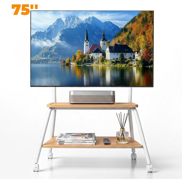 LALAHO TV-Standfuß TV Ständer mit Rollen für 42–75Zoll, max. VESA 450x400, (bis 75 Zoll)