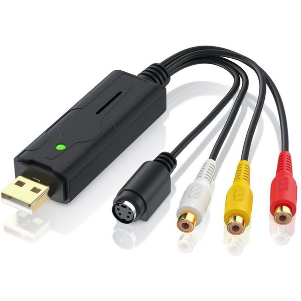 Aplic USB 2.0 Audio Video Grabber inkl. Software Audio- & Video-Adapter USB Typ A zu Component-Video, Cinch, S-Video, 15 cm, USB Audio Video Grabber - VHS - Vid