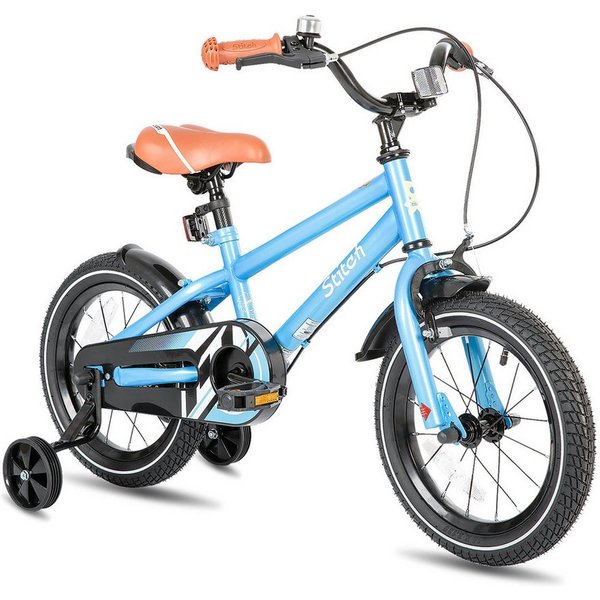 JOYSTAR Kinderfahrrad Totem 12/14/16/18/20 Zoll Kinderfahrrad für 3-13 jährige Jungen, mit Stützräder, Kotflügel, Front and rear dual brakes, Reflektorplatte