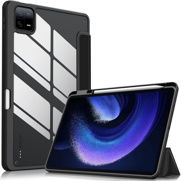 Fintie Tablet-Hülle Hybrid Hülle für Xiaomi Pad 6 / Xiaomi Pad 6 Pro 11 Zoll 2023, Stoßfeste Abdeckung mit Transparent Hartschalen Rückseite, Stifthalter