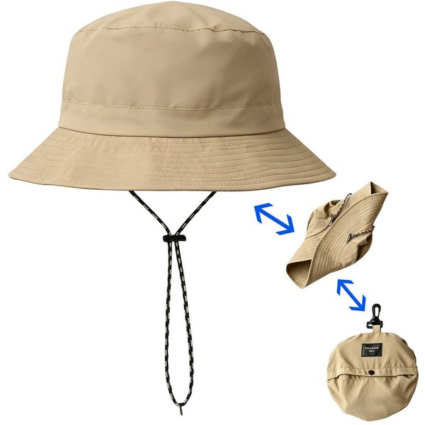 Mutig Fischerhut Sonnenhut Damen Herren, Wasserdichter Fischerhut mit Kinnriemen (UV Schutz Sommer Hut, Faltbar und Schnell trocknend, Leichter Outdoor Regenhut