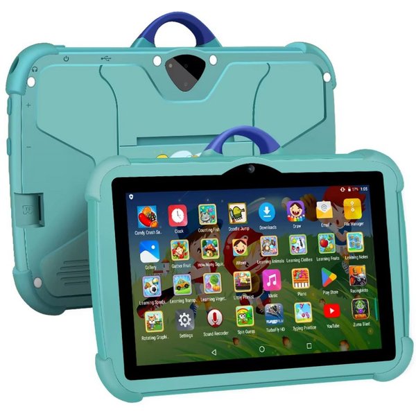 Athlix 7-Zoll-Kinder-Tablet Lerntablet Bildung für Kinder Tablet (7", 64 GB, Android, Schnappschuss- und Videofunktion, Blickwinkelstabiles IPS-Display)