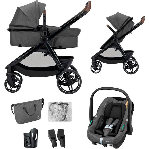Maxi-Cosi Kombi-Kinderwagen Zelia S TRIO2, (Set), inkl. Babyschale, Regenschutz und 2-in-1 Kinderwagensitz/Babywanne