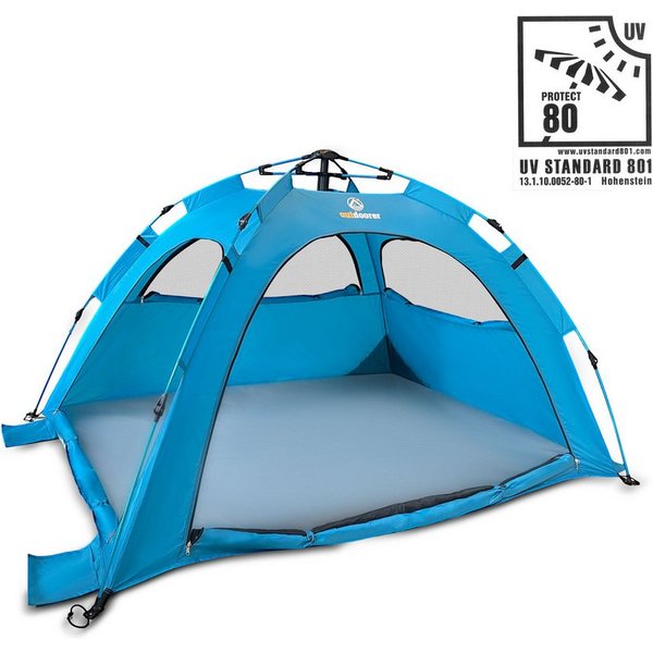 outdoorer Strandmuschel Sun Snapper Alu Air - Wind- & Sonnenschutz, Personen: 3, Quick-up-Strandmuschel mit UV 80-Schutz, Windschutz & Alu-Gestänge