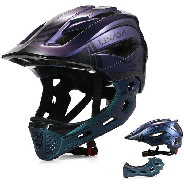 Lixada Kinderfahrradhelm Kinderfahrradhelm Fahrradhelm Kinder Fullface abnehmbar Unisex, 13 Lüftungsöffnungen, 2-in-1 Helm, stoßfester EPS-Schaum
