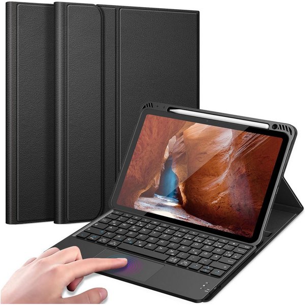 Fintie Tablet-Hülle für iPad Air 11'' M4/M3/M2(2026/2025/2024), iPad Air 5/4 Gen 2022/2020 10.9 Zoll, mit Stifthalter, Magnetische Abnehmbare Deutsche Tastatur 