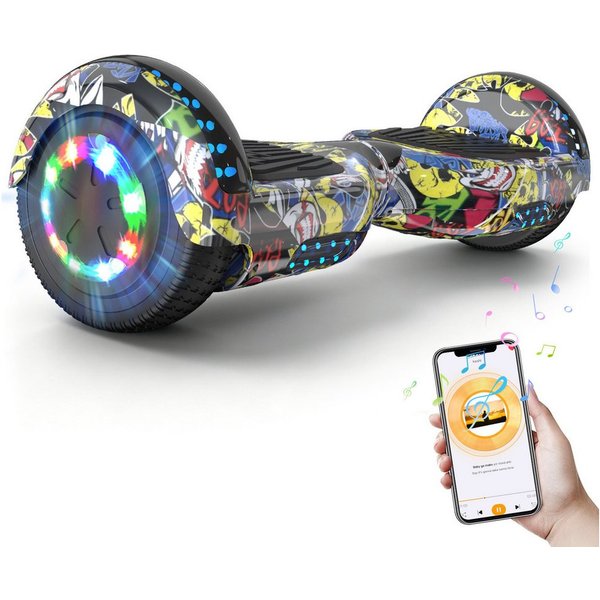 RCB Balance Scooter JD5JD6, 6,5 Zoll Zweimotoren Hoverboard mit LED-Leuchten und Bluetooth
