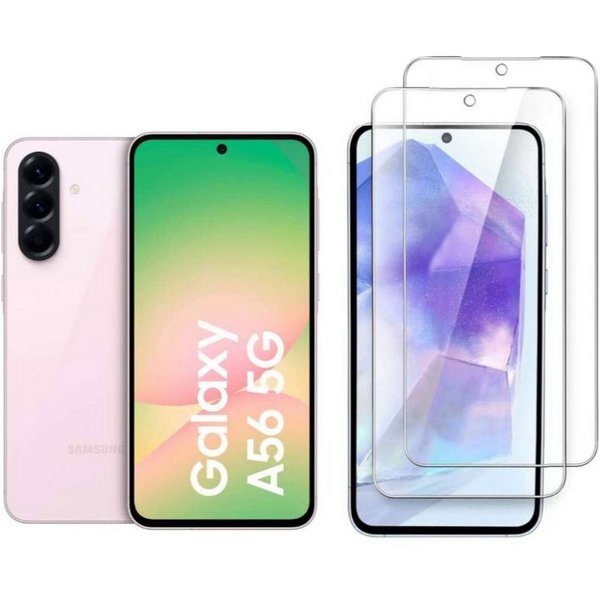 CLM-Tech Displayschutzglas 2x Schutzfolie für Samsung Galaxy A56 5G Panzerfolie kristallklar für Samsung Galaxy A56 5G, Panzerglas Folie - Anti-Fingerabdruck un