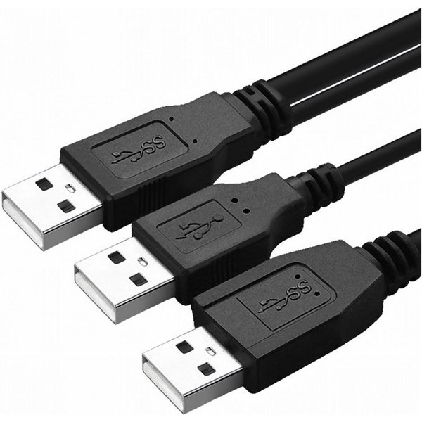 Bolwins R39 USB Y-Kabel für PC & Festplatten, 1x USB-A auf 2x USB-A, 70 cm USB USB-Kabel, USB-A Stecker, USB-A Stecker, Keine Kupplung vorhanden, Y-Kabel mit 2x