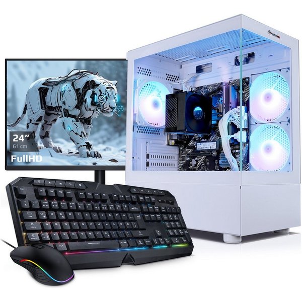 Kiebel Starter PC-Komplettsystem (24", AMD Ryzen 7 AMD Ryzen 7 5700G, Radeon Vega, 16 GB RAM, 1000 GB SSD, ARGB-Beleuchtung, WLAN)