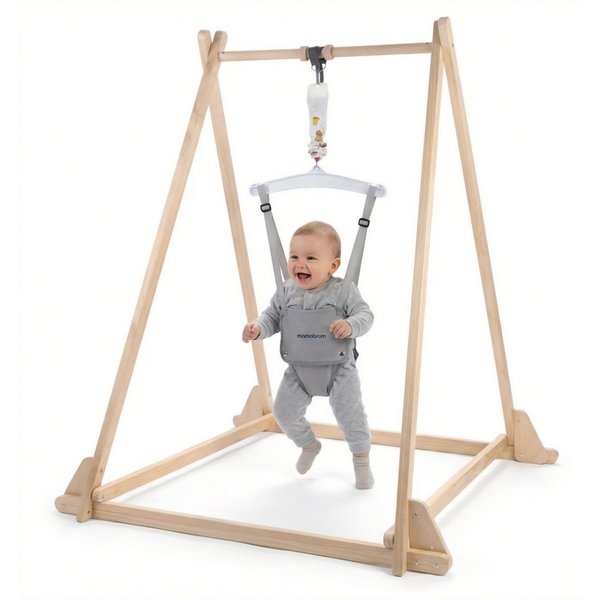 Mamabrum Babyschaukel Mamabrum Baby Jumper Holz mit Gestell höhenverstellbar