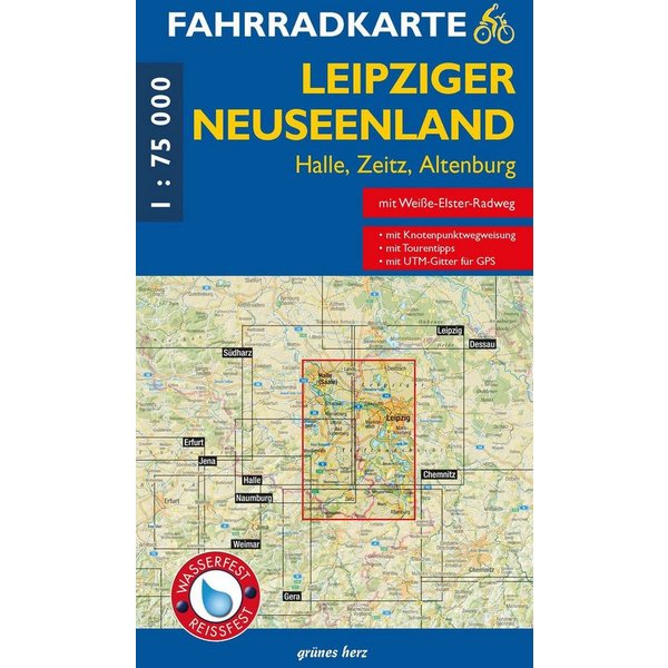 Fahrradkarte Leipziger Neuseenland Mit UTM-Gitter für GPS. Maßstab 1:7 / diverse