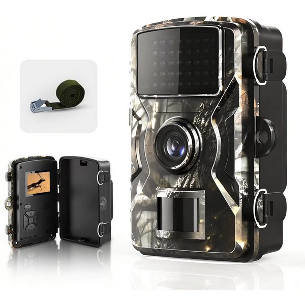 Fine Life Pro Wildkamera 16MP 1080P IP66 wasserdichte Infraro Wildkamera (Wildkamera mit Bewegungsmelder und Nachtsicht mit 32GB Karte)
