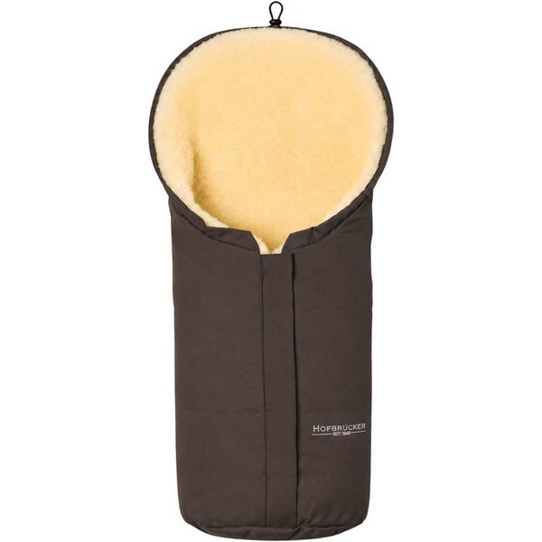 Hofbrucker seit 1948 Fußsack Lammfell-Fußsack Eskimo für Babyschale, Kinderwagen und Buggy, warmer Winterfußsack mit echtem Lammfell wasserabweisend mit mittige