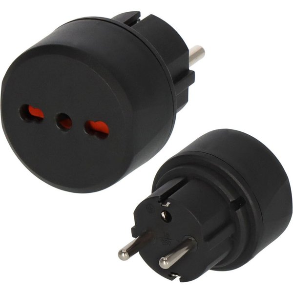 Brennenstuhl Reisestecker Italien - Schutzkontakt Adapter Typ EF (Konturenstecker)
