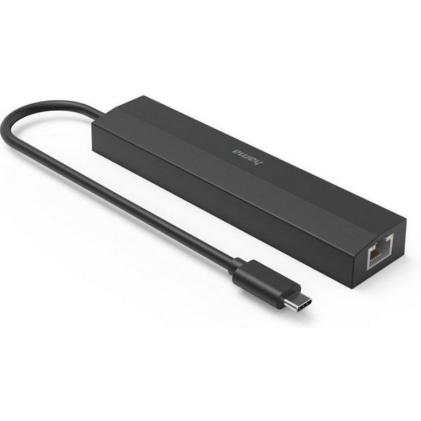 Hama USB-C Multiport Hub für Laptop mit 6 Ports, USB-A, USB-C, HDMI, LAN USB-Adapter USB-C zu RJ-45 (Ethernet), HDMI, USB Typ A, USB-C, 15 cm, Laptop Dockingsta