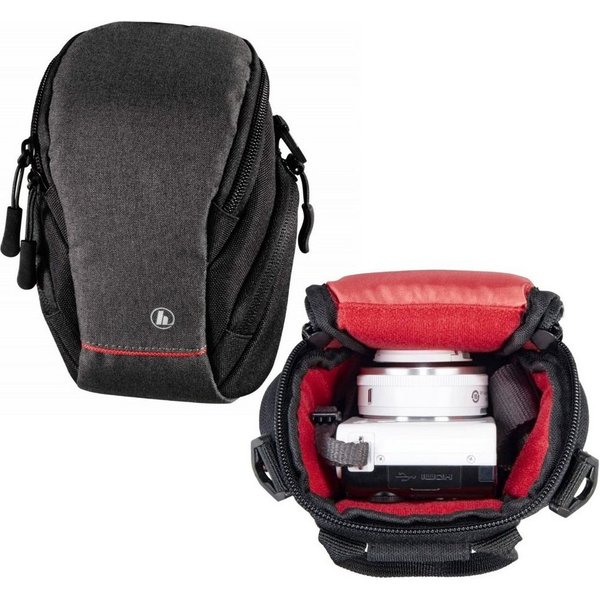 Hama Kameratasche Kamera-Tasche Sambia 90 Foto-Tasche Universal, Case Schultergurt Tragegriff Zubehör-Fächer Systemkamera Digitalkamera