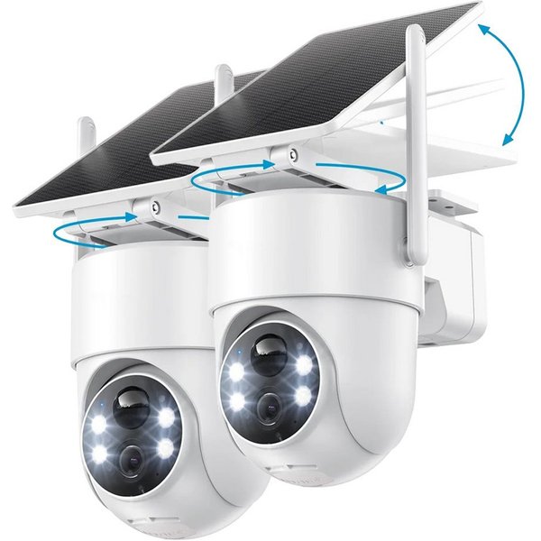 Topcony Überwachungskamera 3MP Überwachungskamera Aussen Akku Solar 2K solar Kamera (Außenkamera, Außenbereich, Außen, Überwachung außen WLAN Outdoor kabellos S