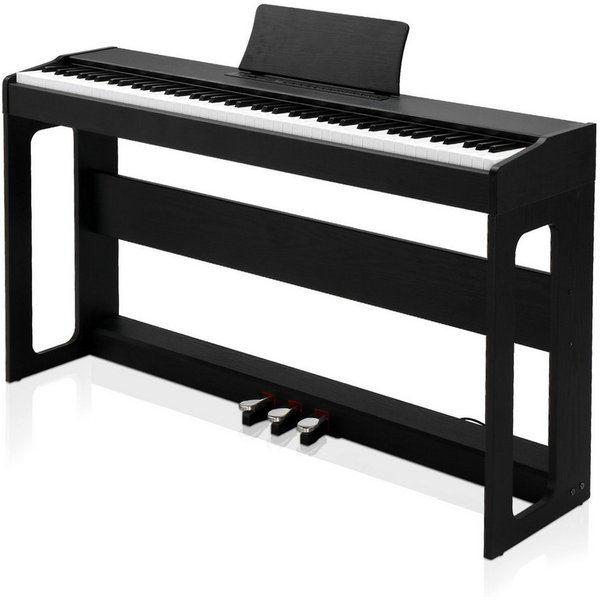 VINGLI Digitalpiano GDP-104 E Piano 88 Tasten, vollgewichtete Tastaturen, Dual Bluetooth, Digitalpiano mit Klavierständer, Weiß/Schwarz/Schwarznussbraun