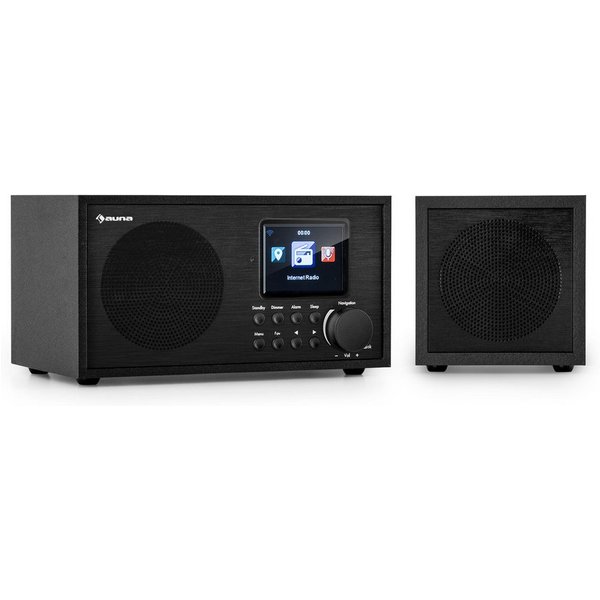 Auna Silver/Black Star Mini Radio (DAB+,FM Tuner,, 20 W, Internetradio Bluetooth Radio WLAN - DAB Plus Digitalradio Küchenradio)