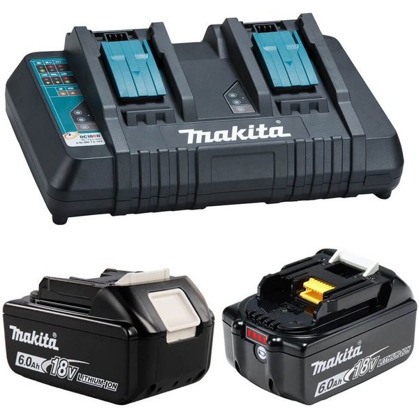 Makita Makita Akku Ladegerät Set DC18RD 2x BL18606AH 18V/6,0AH Elektroauto-Ladegerät