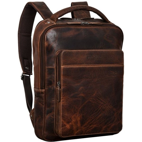 STILORD Notebook-Rucksack "Nicky" Laptoprucksack 13 Zoll aus echtem Leder Mittel-Groß Unisex