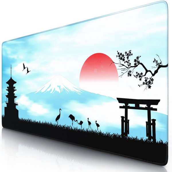 Titanwolf Gaming Mauspad XXL Speed Mousepad 900 x 400 x 3 mm, Schreibtischauflage, abwaschbar (1-St), rutschfeste Rückseite, Geschwindigkeit & Präzision, Japan 