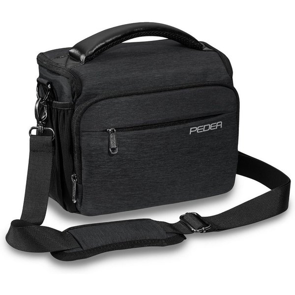 PEDEA Kameratasche NOBLE Fototasche für Spiegelreflexkamera DSLR SLR, Regenschutzhülle, Zubehörfächer, Schultergurt