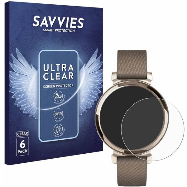 Savvies Displayschutzfolie Schutzfolie für Garmin Lily 2, 6 Stück, Displayschutz Schutz Folie Klar Transparent