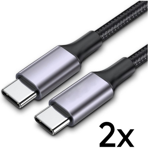 TradeNation USB C auf USB C Ladekabel 1m 2m Kabel Schnell 60W für Samsung Apple USB-Kabel, USB-C, USB-C (100 cm), 60W