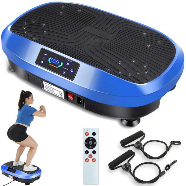 kehot Vibrationsplatte 3D Vibrationsplatte mit 120 Stufen,Spannseil & Fernbedienung, 200 W, 120 Intensitätsstufen, 6 Programme, Magnetfeldmassage,Ganzkörpertrai