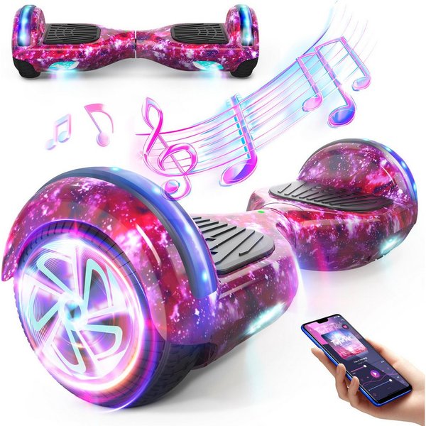 SISIGAD Balance Scooter 6,5 Zoll Dualmotorräder, Hoverboard mit LED-Licht, Smart Bluetooth, Hoverboard mit LED Lichter Bluetooth,Geschenk für Kinder