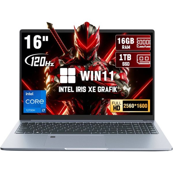Ninkear 16 Zoll Laptop,2.5K Display,Intel Core i7-12700H 16GB RAM + 1TB SSD Business-Notebook (Intel Core i7-12700H Intel Core i7-12700H, Intel® Iris® Xe Graphi