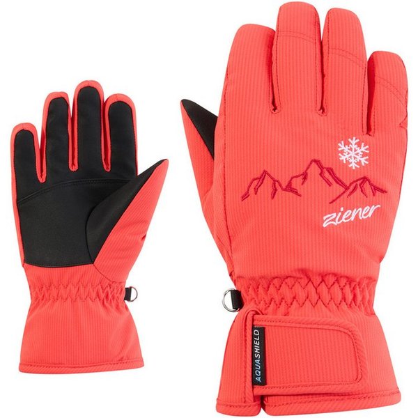 Ziener Skihandschuhe LAILLA-Z AQUASHIELD® MÄDCHEN wasserdicht, winddicht, atmungsaktiv, warm, bestickt