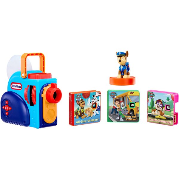 Little Tikes® Hörspiel Story Dream Machine, Paw Patrol inkl. Helden-Kollektion, (Set, 5-St), Kinderprojektor, inkl. 3 Kassetten mit Geschichten von PAW Patrol