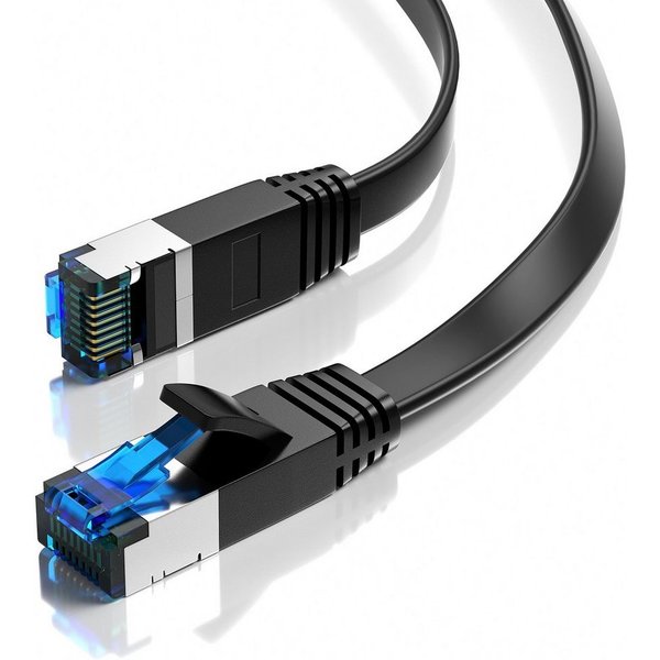 JAMEGA CAT 7 Flachkabel, RJ45 LAN Ethernet Patchkabel Netzwerk LAN-Kabel, CAT.7, RJ-45 Stecker (Ethernet) (750 cm)