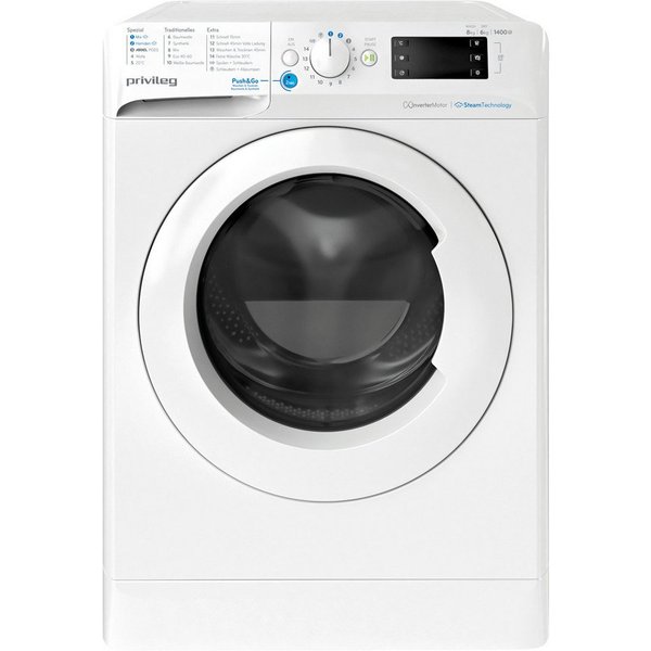Privileg Waschtrockner PWWTV X 86140 C, 8 kg, 6 kg, Kurz 45 Min. – saubere Wäsche bei voller Beladung in nur 45 Minuten