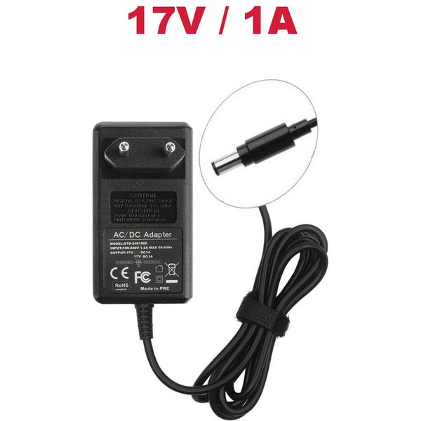 Trade-Shop Ladegerät passend für Bose SoundLink 5,5x2,5mm 17V 1A 2m lang Netzteil (Ladekabel / Ersatznetzteil / Netzstecker mit Rundstecker: 5,5x2,5mm)