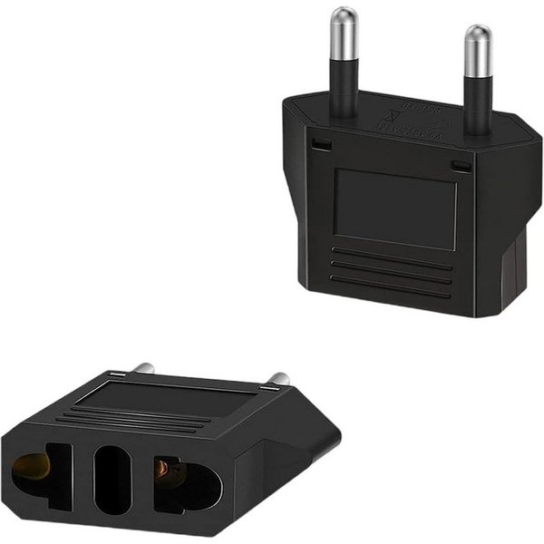 SpionProfi 2x USA Steckeradapter für China, AU, Japan auf EU/DE Euro-Stecker Elektro-Adapter, 2er Reiseadapter, US zu EU Adapter, Stecker USA Deutschland