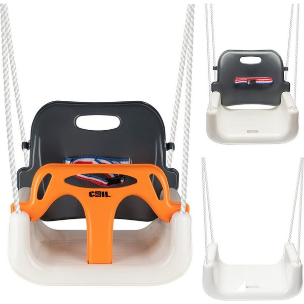 COIL Babyschaukel Schaukel 3in1, Gartenschaukel,Rückenlehne und Anschnallgurt,bis 60kg
