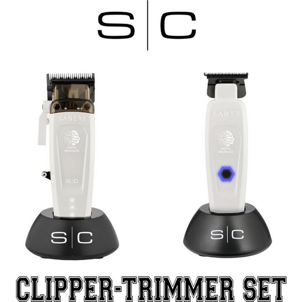 Stylecraft Haarschneider Saber Clipper 2.0 White + Saber Trimmer White