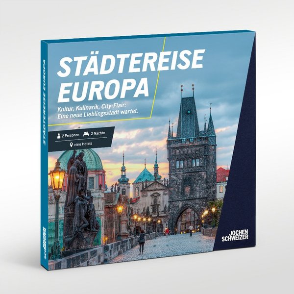Jochen Schweizer Erlebnisgutschein Geschenkbox Städtereise Europa, Reiselustig, grenzenlos, europaweit