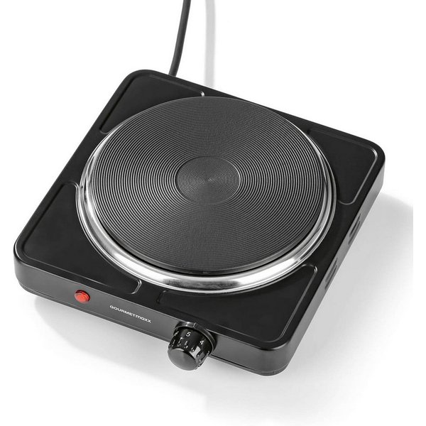 GOURMETmaxx Einzelkochplatte Elektrische Kompakt-Herdplatte 1500 W Kochfeld, Stufenlose Temperaturregulierung für Töpfe bis 18,5 cm