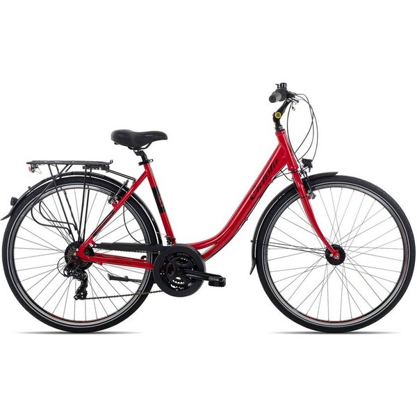 Ciclista Cityrad Ponte Vecchio Wave, 21 Gang Shimano Tourney 21 Schaltwerk, Kettenschaltung, Citybike Damen 28 Zoll rot/orange